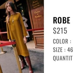 Sezane Mina dress size 46 (14 US)